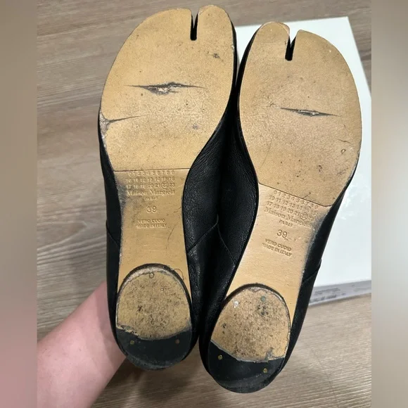 Maison Margiela Black Leather Tabi Ballerina Flats | Size IT39 - Picture 4 of 6